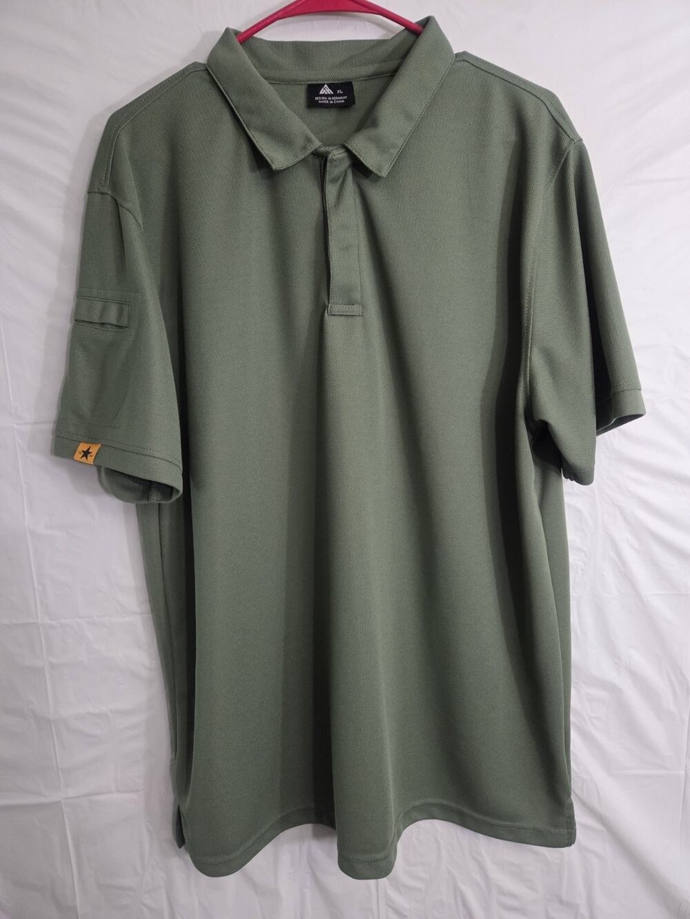 Zity Ennis Golf Polo Shirt Mens Size XL Olive Short Sleeve Side Slit Collared